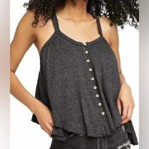 Free People Dream Weaver Button Front Tank Top sz small